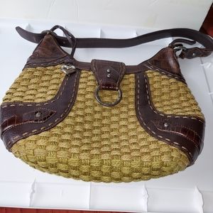 Brighton woven purse handbag brown